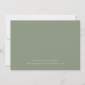 Minimalistisch Sage Green Wedding Foto Save the Da Date (Rückseite)