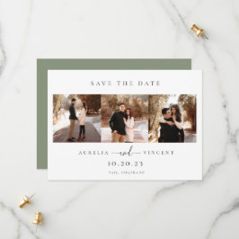 Minimalistisch Sage Green Wedding Foto Save the Da Date