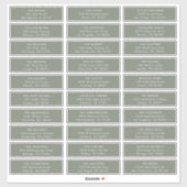 Minimalistisch Sage Green Wedding Guest Address La Aufkleber (Blatt)