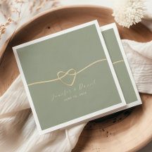 Minimalistisch Sage Green Wedding Napkins