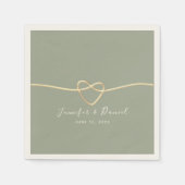 Minimalistisch Sage Green Wedding Napkins Serviette (Vorderseite)