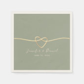 Minimalistisch Sage Green Wedding Napkins Serviette (Vorderseite)