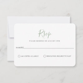 Minimalistisch Sage Green Wedding RSVP Card