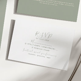 Minimalistisch Sage Green Wedding RSVP Card