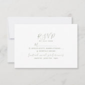 Minimalistisch Sage Green Wedding RSVP Card Karte (Vorderseite)