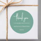 Minimalistisch Sage Green Wedding Runder Aufkleber