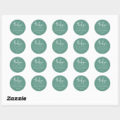 Minimalistisch Sage Green Wedding Runder Aufkleber (Blatt)