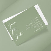 Minimalistisch Sage Green Wedding Save The Date