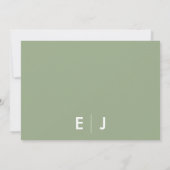Minimalistisch Sage Green Wedding Save The Date (Rückseite)