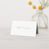 Minimalistisch Sage Green Wedding Tischnummer Name Platzkarte (Rückseite)