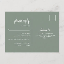 Minimalistisch Sage Green Wedding | UAWG zur Wahl Postkarte