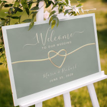 Minimalistisch Sage Green Wedding Welcome Poster