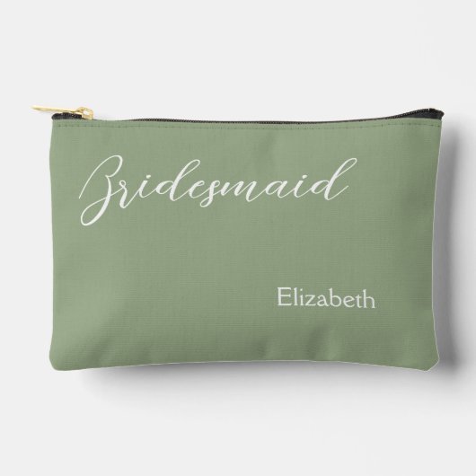 Minimalistisch Sage Green Wedding Zubehörtasche (Vorderseite)