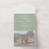 Minimalistisch Sage Grüne Hochzeit All In One Einladung (Innen Boden)