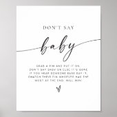 Minimalistisch Sage kein Baby Game Sign Poster (Vorne)