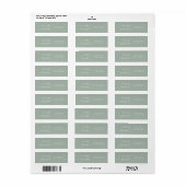 Minimalistisch Sage Modern Wedding Rücksendeadress (Vorne)