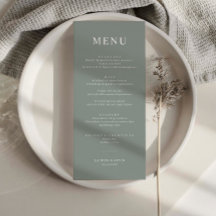 Minimalistisch Sage Simple Wedding Menu Card