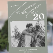 Minimalistisch Sage Wedding Tischnummer Bilder