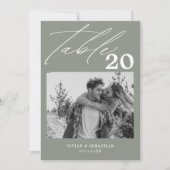 Minimalistisch Sage Wedding Tischnummer Bilder (Vorderseite)