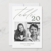 Minimalistisch Sage Wedding Tischnummer Zwei Bilde (Vorderseite)