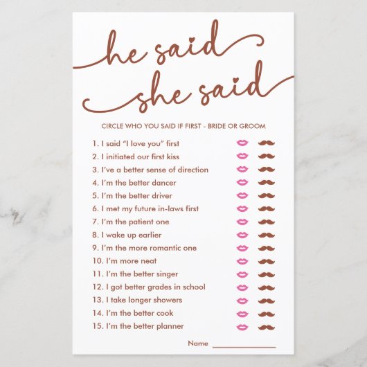 Minimalistisch sagte er sagte, sie sagte raten, we (Vorderseite)