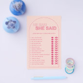 Minimalistisch sagte er, sie habe Brautparty Flyer (Einzeln)