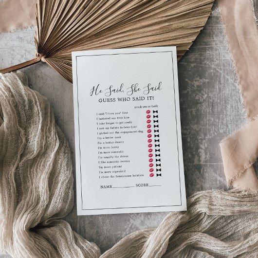 Minimalistisch sagte er, sie sagte Game Flyer