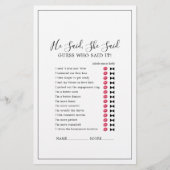 Minimalistisch sagte er, sie sagte Game Flyer (Vorne)