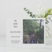 Minimalistisch sagte er Yes Foto Gay Grey Wedding Save The Date (Stehend Vorderseite)