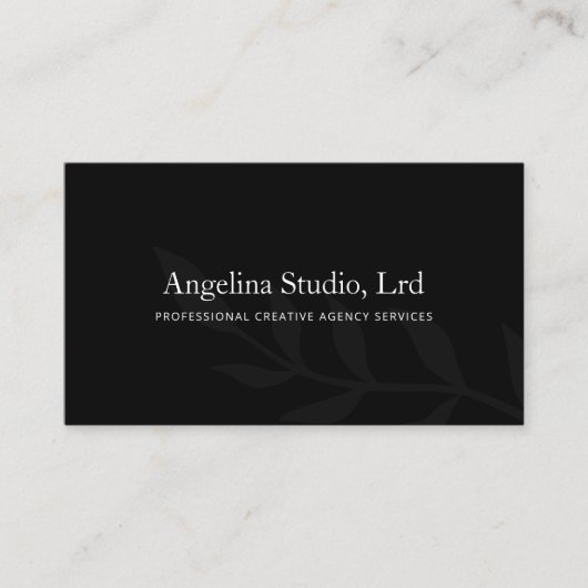 Minimalistisch sauber, einfach und modern, schwarz telefonnummerkarte (Vorderseite)