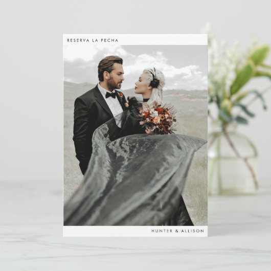 Minimalistisch Save the Date (Stehend Vorderseite)