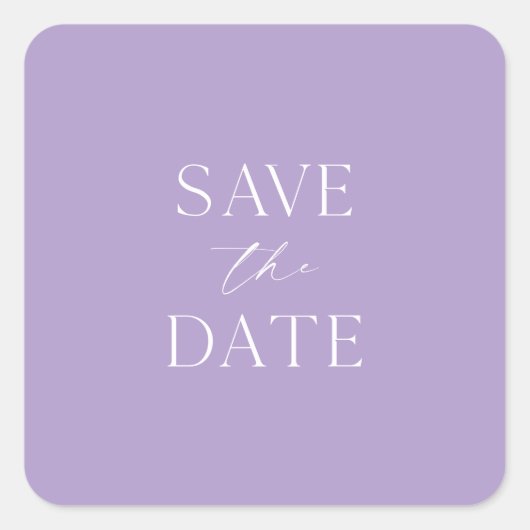 Minimalistisch-Save the Date-Aufkleber Quadratischer Aufkleber (Vorderseite)