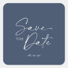 Minimalistisch-Save the Date-Aufkleber Quadratischer Aufkleber