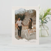 Minimalistisch Save the Date, Boho Foto Wedding Date (Stehend Vorderseite)