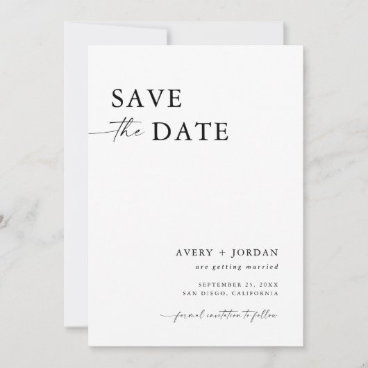 Minimalistisch Save the Date, Boho Save the Date Einladung (Vorderseite)