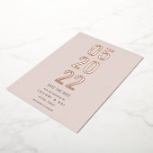 Minimalistisch Save the Date Dusty Pink Folieneinladung (Gedreht)
