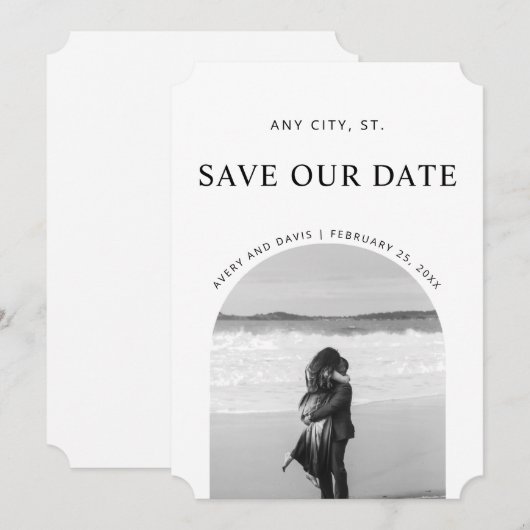 Minimalistisch Save the Date Einfach mit Foto (Vorne/Hinten)