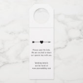 Minimalistisch | SAVE THE DATE | Flasche | Schwarz Flaschenanhänger (Rückseite)