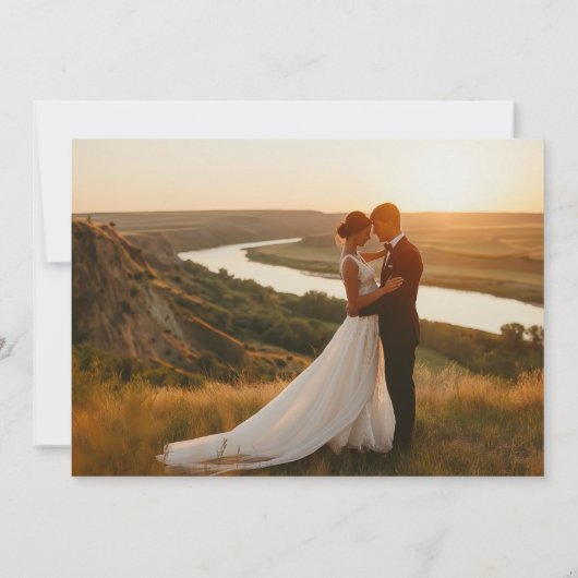 Minimalistisch Save the Date, Foto Boho Save the D Einladung (Rückseite)