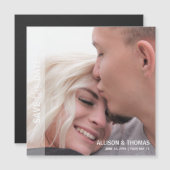 Minimalistisch-Save the Date-Foto-Hochzeit Magneteinladung (Vorne/Hinten)