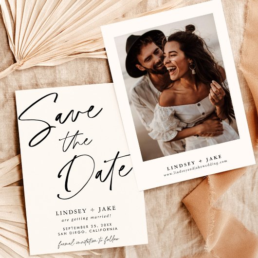 Minimalistisch Save the Date, Foto Save the Date K Einladung