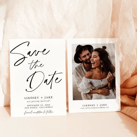 Minimalistisch Save the Date, Foto Save the Date K Einladung