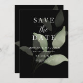 Minimalistisch Save the Date Grüne Eukalyptus Einladung (Vorne/Hinten)