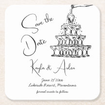 Minimalistisch Save the Date handgezeichneter Cham