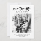 Minimalistisch Save the Date mit Lässigem Foto-Skr (Vorderseite)