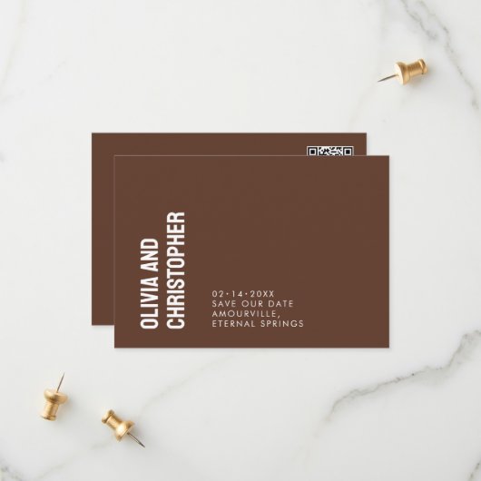 Minimalistisch, Save the Date mit QR-Code (Vorderseite/Rückseite Beispiel)