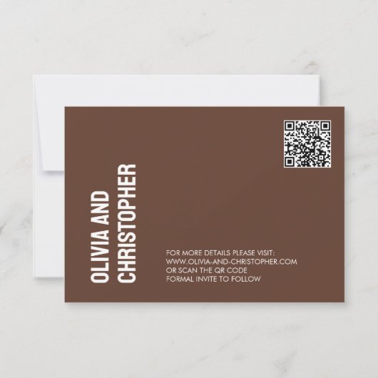Minimalistisch, Save the Date mit QR-Code (Rückseite)