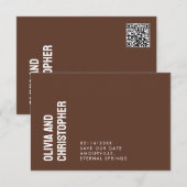 Minimalistisch, Save the Date mit QR-Code (Vorne/Hinten)