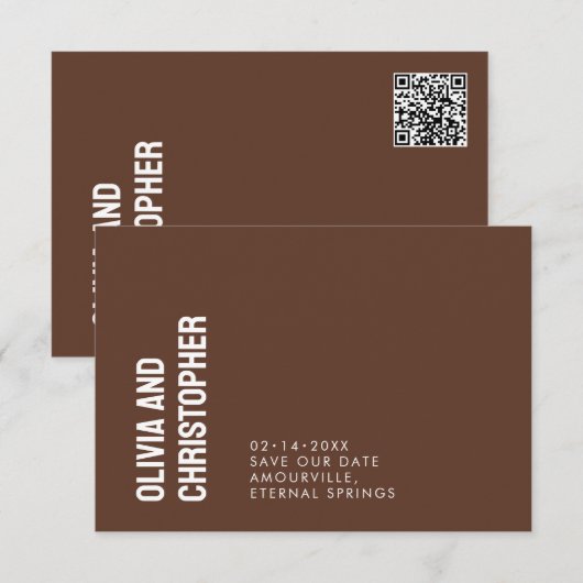 Minimalistisch, Save the Date mit QR-Code (Vorne/Hinten)