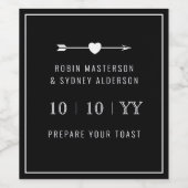 Minimalistisch | SAVE THE DATE | Weinetikett | Sch (Einzelnes Label)